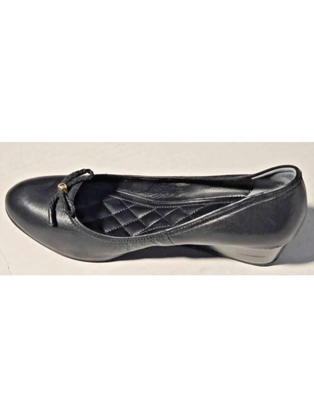 Cole Haan Tali Grand Bow Wedge Pumps Womens SIZE Black Leather Grand OS